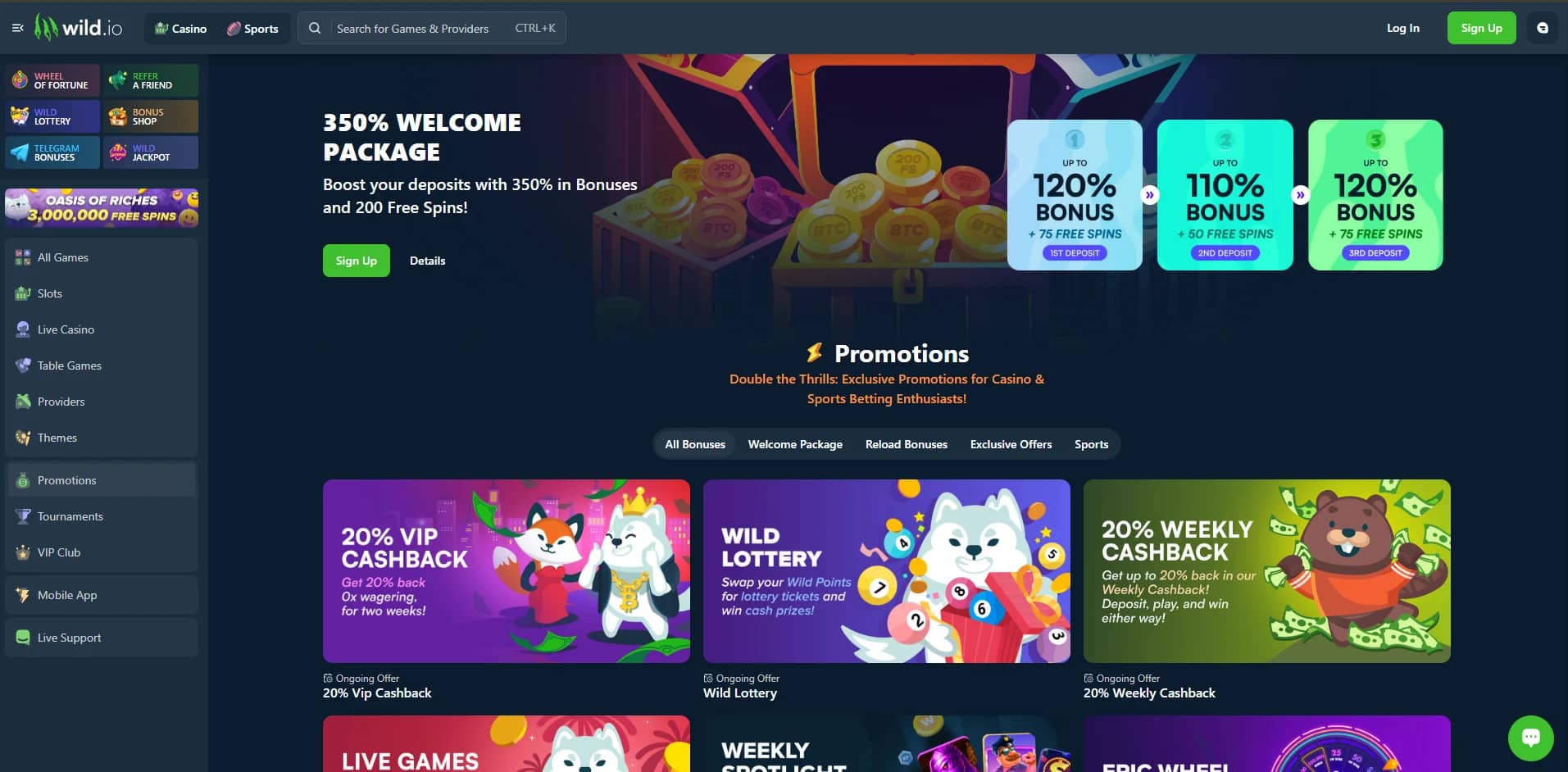 Wild.io Promotions Page Image