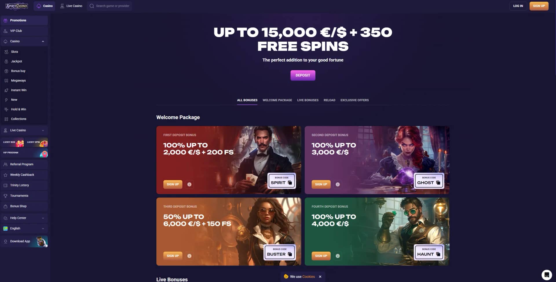 Spirit Casino Promotion Page
