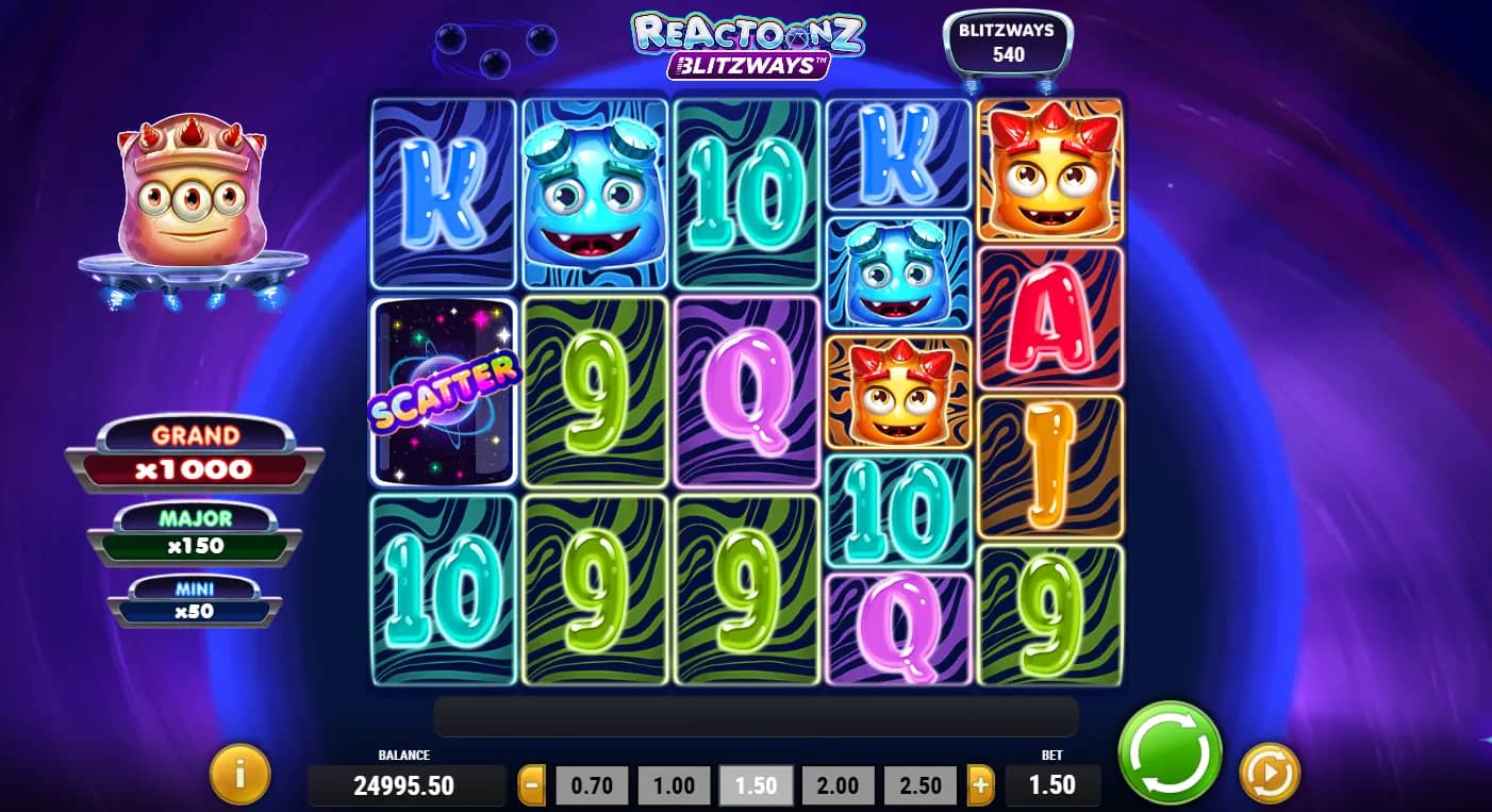 Reactoonz Blitzways Slot Gameplay