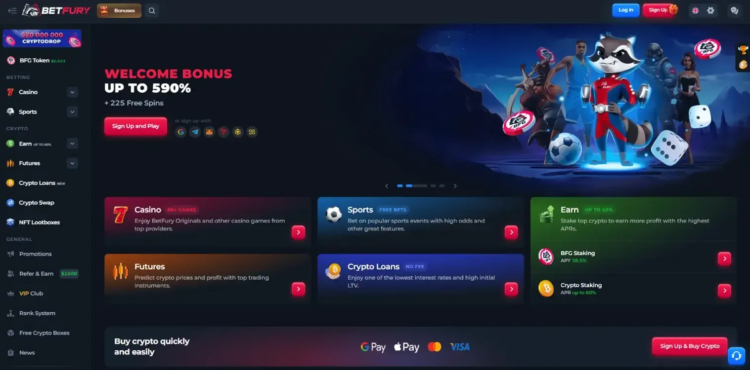 BetFury home page